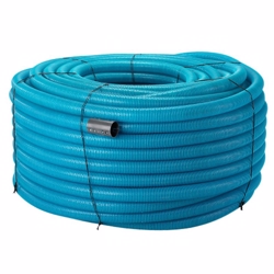 Uponor drænrør 92/80mm, 60m/rll. 2,3x7mm slids, blå
