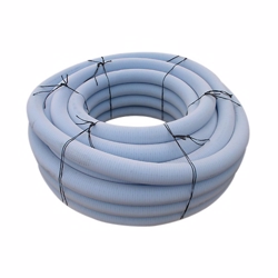 Uponor drænrør 128/113mm, 50m/rll. m/polyester, 2,3x7mm slids, blå