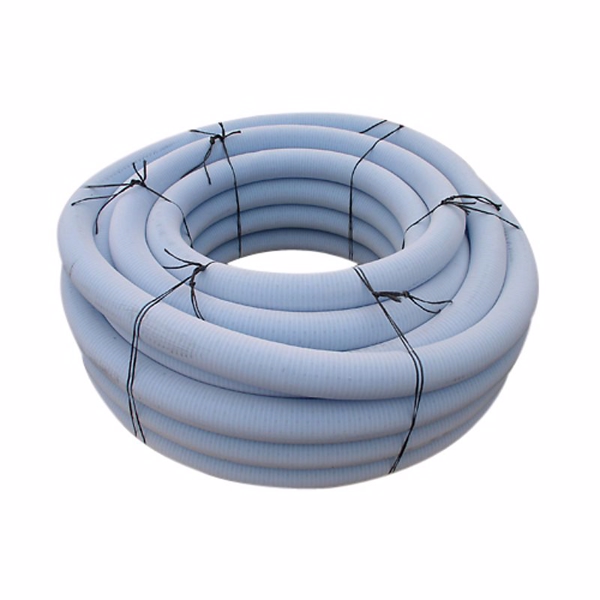 Uponor drænrør 128/113mm, 50m/rll. m/polyester, 2,3x7mm slids, blå