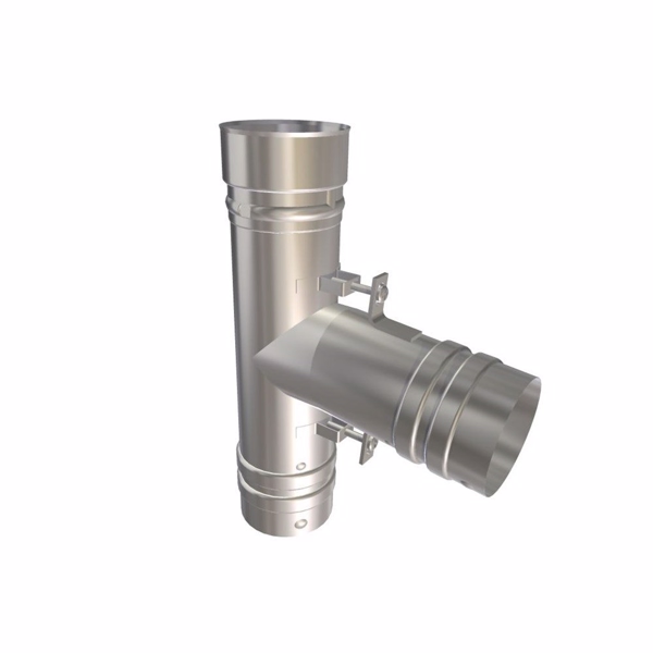 Metalbestos Omega Nedsænknings-T 130mm med 85° aftagelig studs