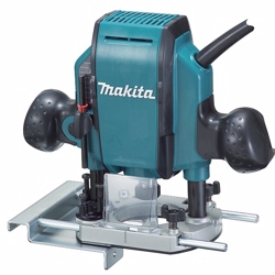 Makita overfræser 900W Ø8mm RP0900J dyb 0-35mm værktøjsopsætning Ø8m