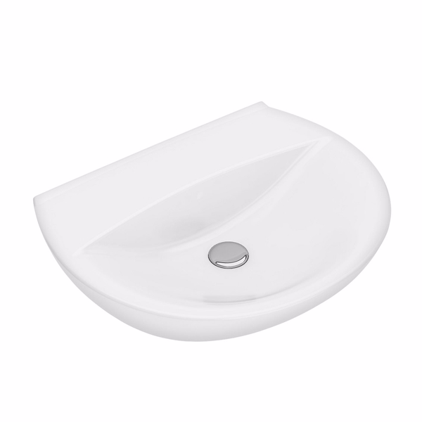 Ifö Spira håndvask 60 cm rundt design uden hanehul med overløb