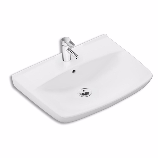 Ifö Spira vask lige 600 x 445 mm. med hanehul med overløb