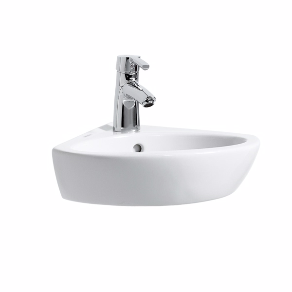 Laufen Hjørnevask 440 x 380 mm med hanehul, boltmontage. Hvid