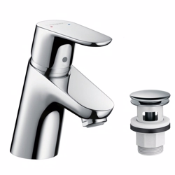 Hansgrohe Focus 70 håndvaskarmatur med PushOpen bundventil krom